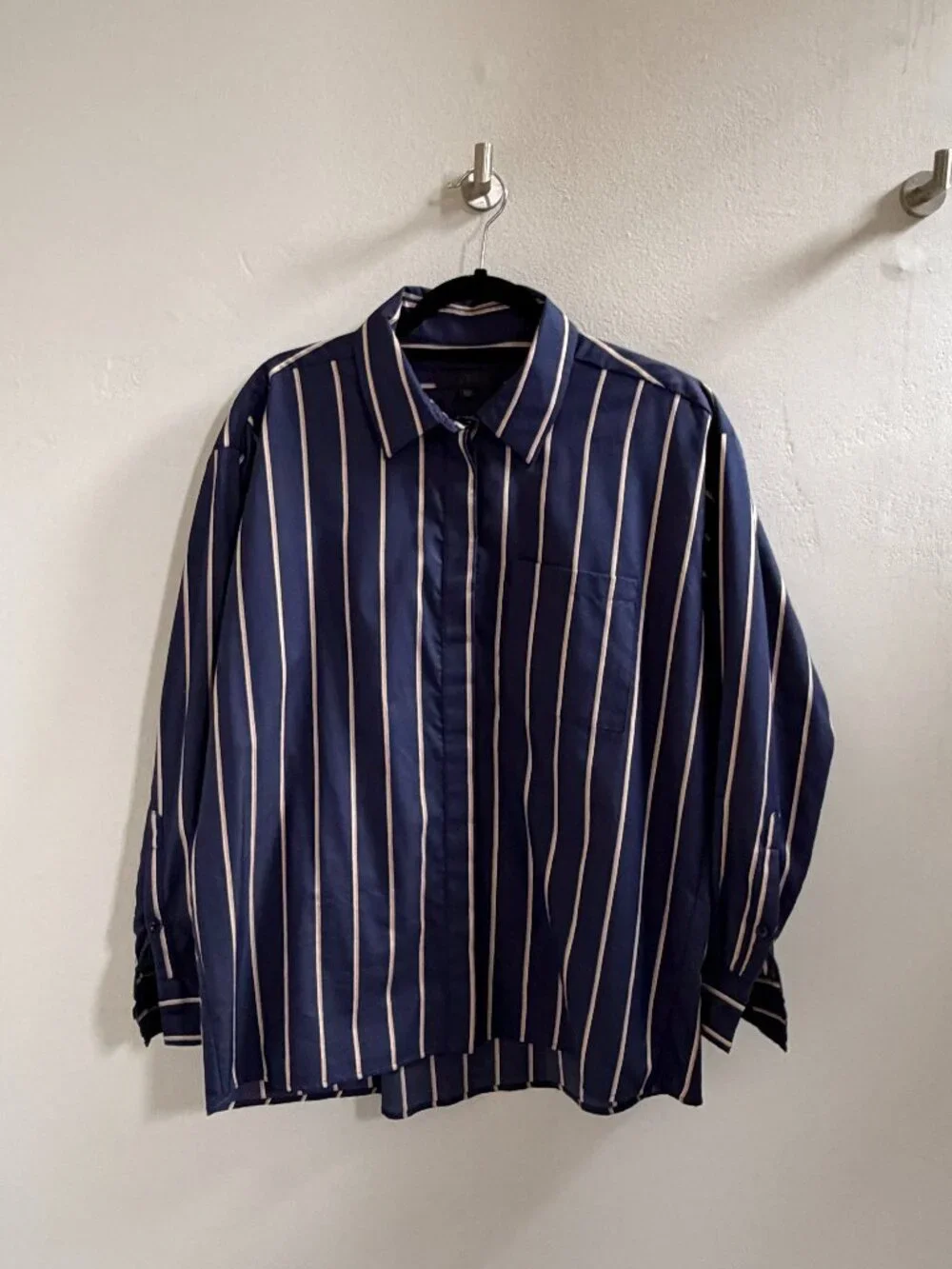Zara ZW Collection Striped Poplin Oversized Shirt